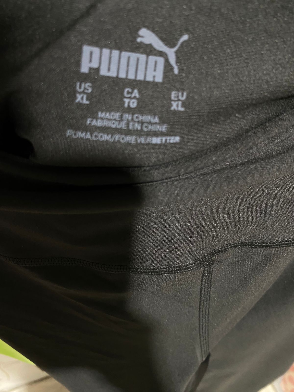 PUMA |XL| WAIST 32| B15| BLACK NEON LIME AND BLUE COLOUR BLOCK TRAINING LEGGINGS