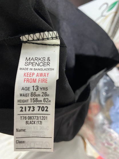 MARK & SPENCER |M| WAIST 28| B15| CLASSIC BLACK TAILORED STRAIGHT LEG FORMAL TROUSERS