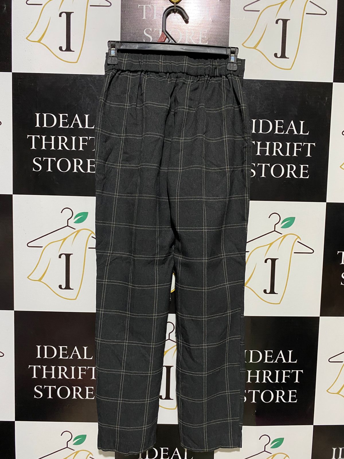 PRIMARK |S| WAIST 26| B15| WINDOWPANE CHECK HIGH-WAISTED TAPERED TROUSERS