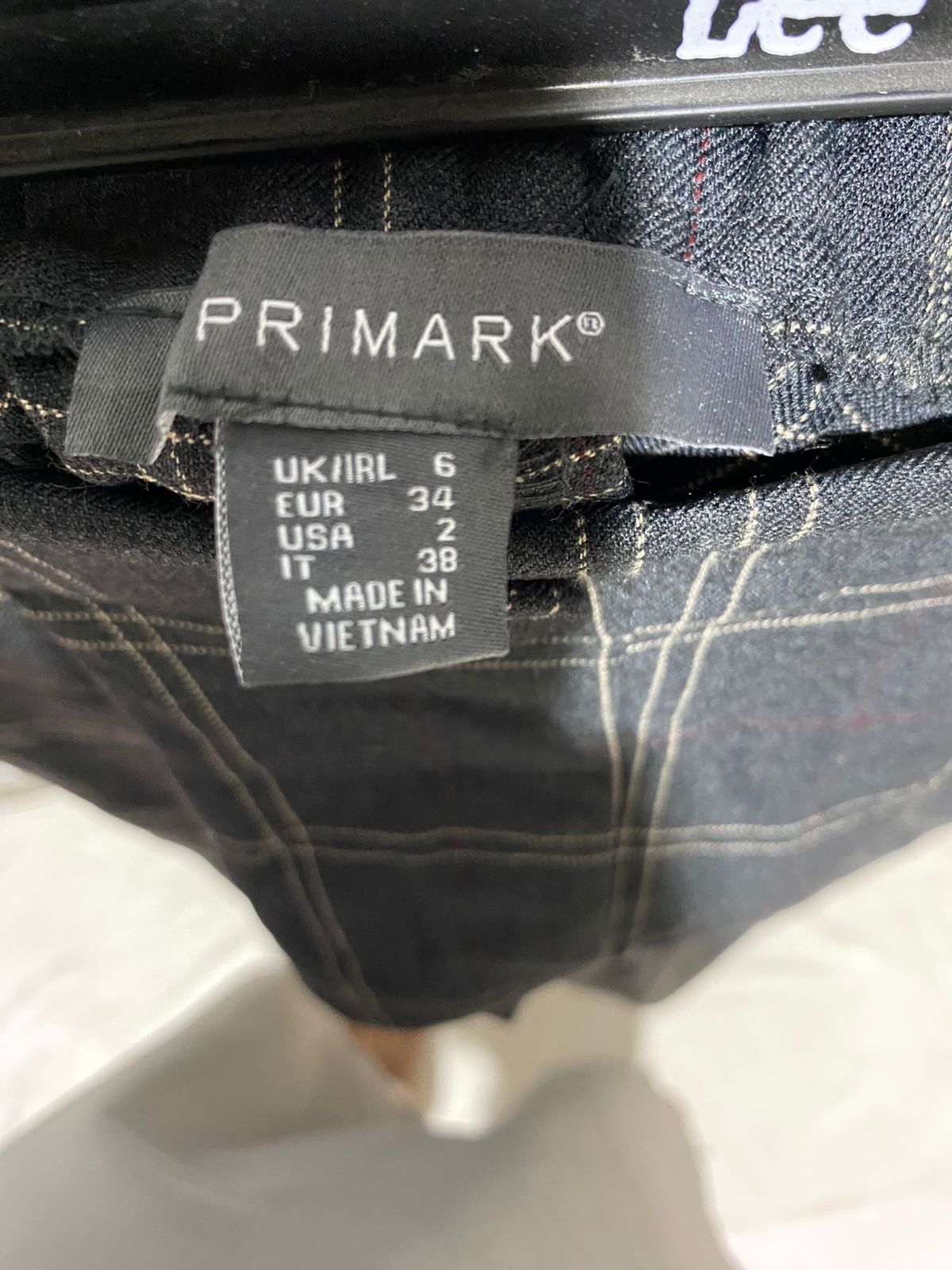 PRIMARK |S| WAIST 26| B15| WINDOWPANE CHECK HIGH-WAISTED TAPERED TROUSERS