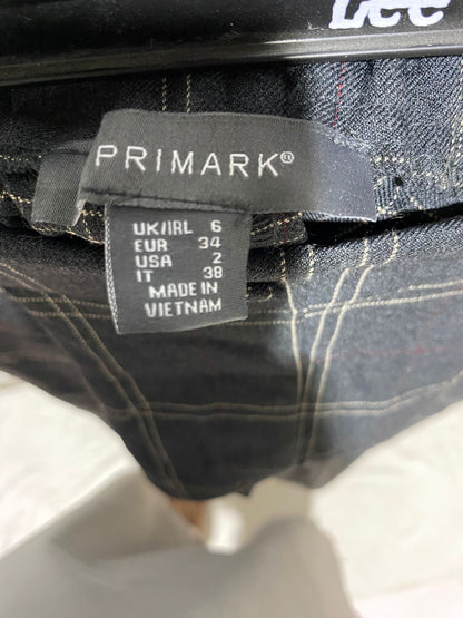 PRIMARK |S| WAIST 26| B15| WINDOWPANE CHECK HIGH-WAISTED TAPERED TROUSERS