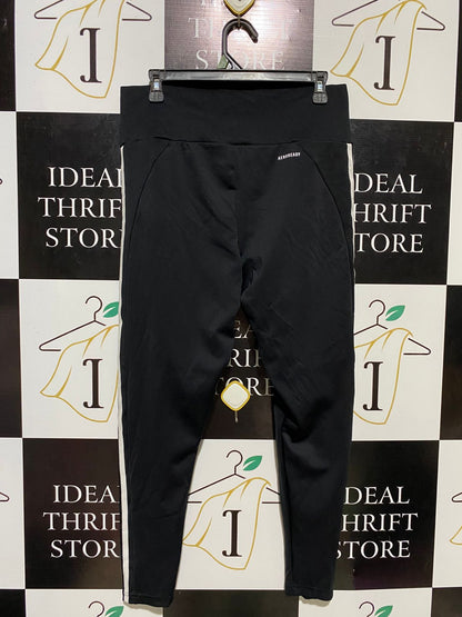 ADIDAS |L| WAIST 30| B15| BLACK CLASSIC THREE-STRIPE HIGH-WAISTED TRAINING LEGGINGS