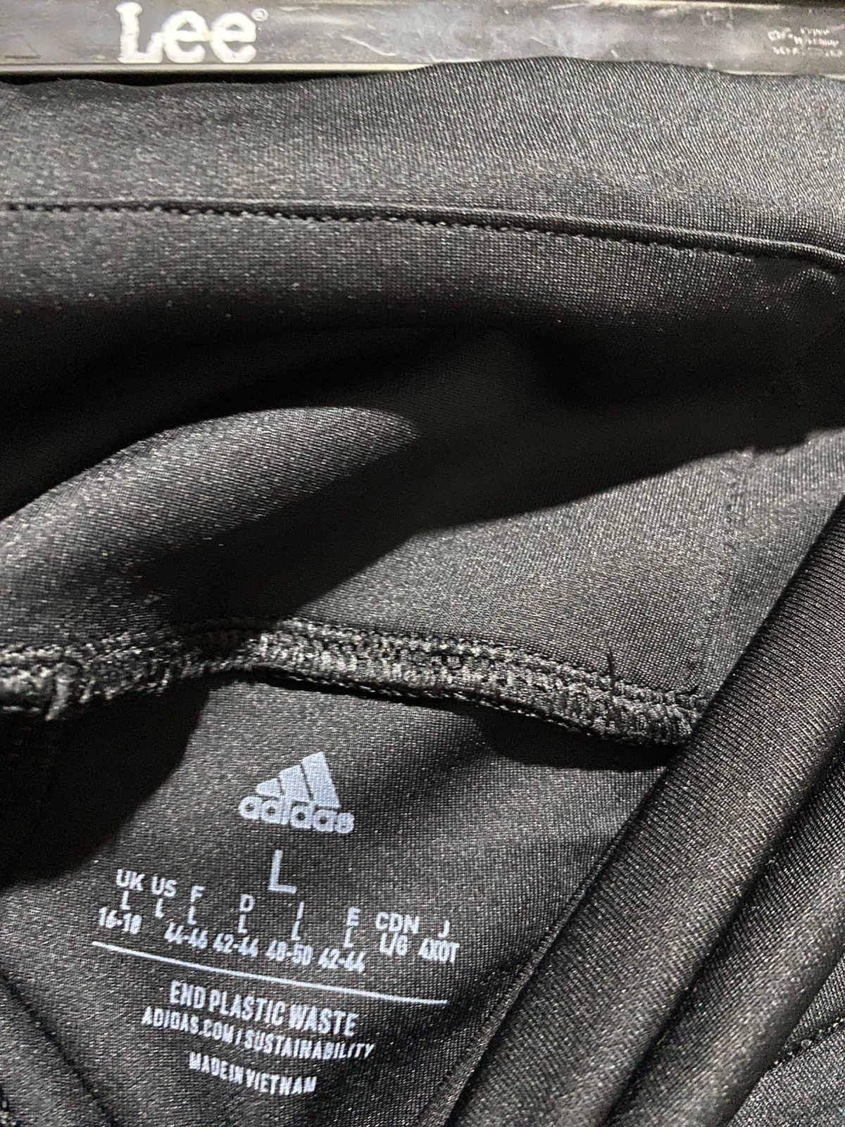 ADIDAS |L| WAIST 30| B15| BLACK CLASSIC THREE-STRIPE HIGH-WAISTED TRAINING LEGGINGS