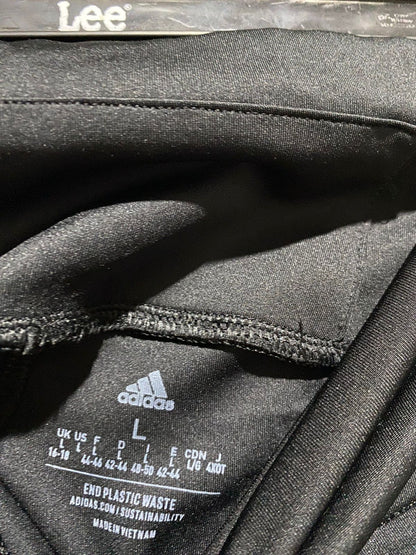 ADIDAS |L| WAIST 30| B15| BLACK CLASSIC THREE-STRIPE HIGH-WAISTED TRAINING LEGGINGS