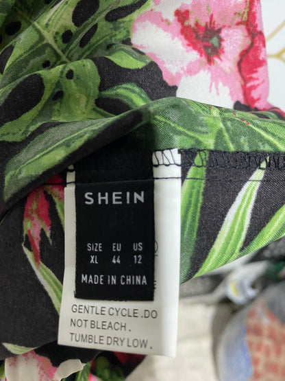 SHEIN |L| WAIST 30| B15| VIBRANT TROPICAL FLORAL WIDE-LEG PALAZZO PANTS – BOHEMIAN SUMMER STYLE