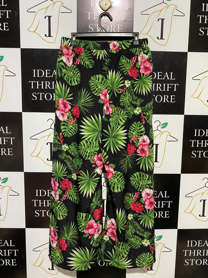 SHEIN |L| WAIST 30| B15| VIBRANT TROPICAL FLORAL WIDE-LEG PALAZZO PANTS – BOHEMIAN SUMMER STYLE