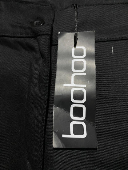 BOOHOO |XL| WAIST 34| B15| BLACK WIDE LEG CARGO TROUSERS – TRENDY STREETWEAR STYLE