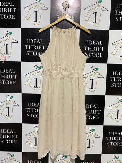 H&M |M| BUST 18| B15| ELEGANT CREAM HALTER NECK MIDI DRESS