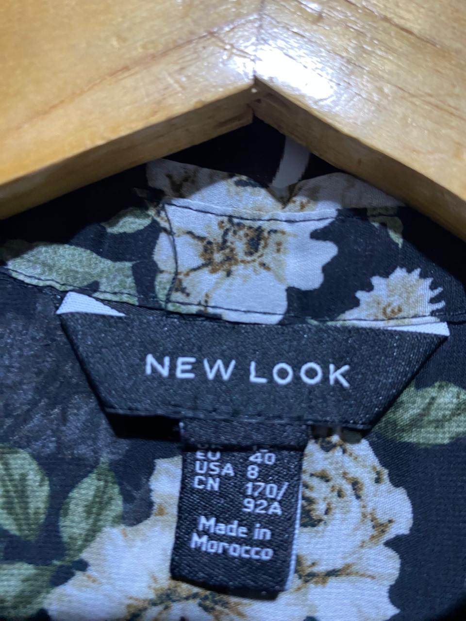 NEW LOOK |L| BUST 19| B15| SHEER FLORAL BUTTON-DOWN SHIRT