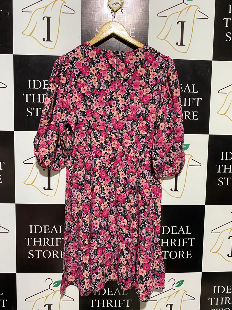 F&F |M| BUST 19| B15| VIBRANT PINK DITSY FLORAL MINI DRESS