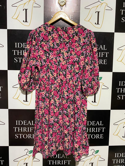 F&F |M| BUST 19| B15| VIBRANT PINK DITSY FLORAL MINI DRESS