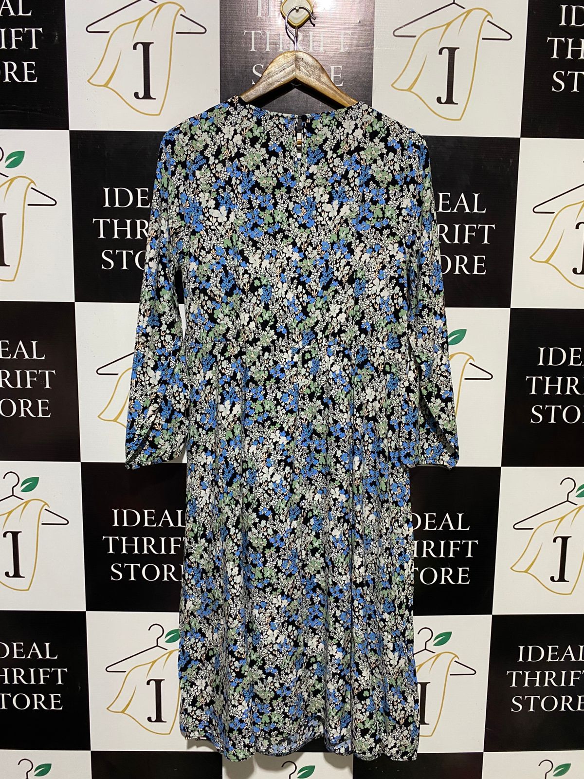 PAPAYA |M| BUST 19| B15| FLORAL LONG SLEEVE TIERED MIDI DRESS