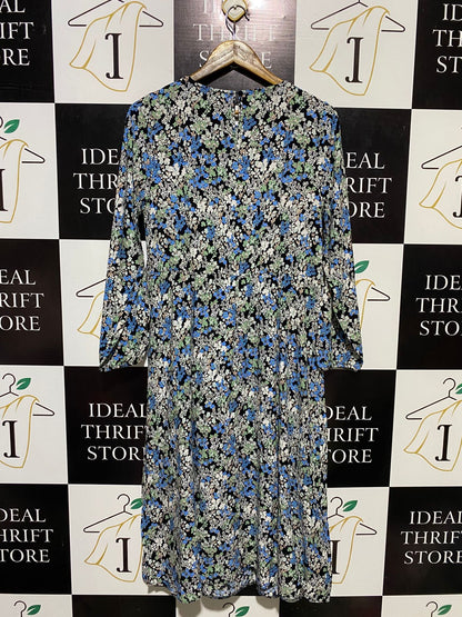 PAPAYA |M| BUST 19| B15| FLORAL LONG SLEEVE TIERED MIDI DRESS