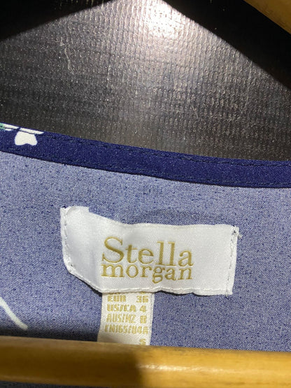 STELLA MORGAN |M| BUST 17| B15| FLORAL PRINT SHORT SLEEVE WRAP MIDI DRESS