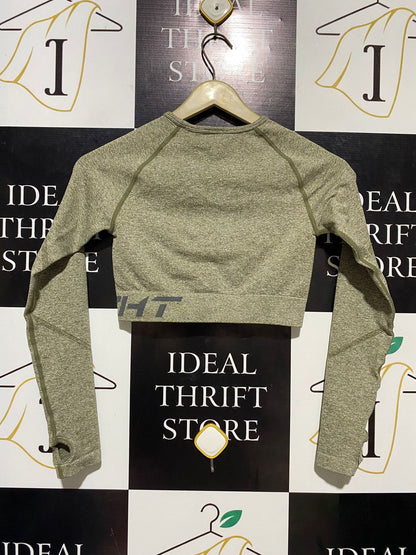 |S| BUST 13| B15| LONG SLEEVE SEAMLESS CROP TOP WITH THUMBHOLES