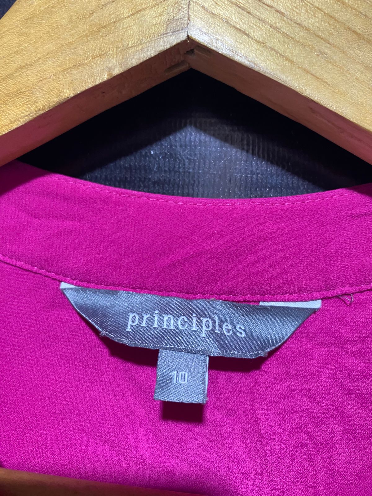 PRINCIPLES |L| BUST 20| B15| MAGENTA LONG SLEEVE BUTTON-DETAIL TUNIC BLOUSE
