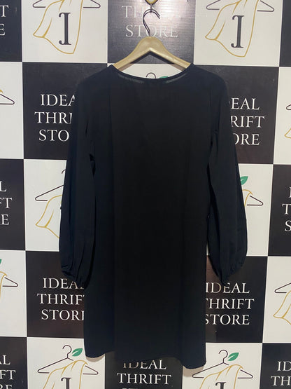 SHEIN |M| BUST 22| B15| BLACK LONG SLEEVE SHIFT MINI DRESS