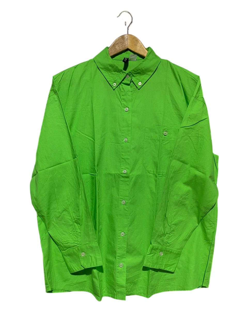 H&M |XL| BUST 24| B15| NEON LIME GREEN OVERSIZED SHIRT