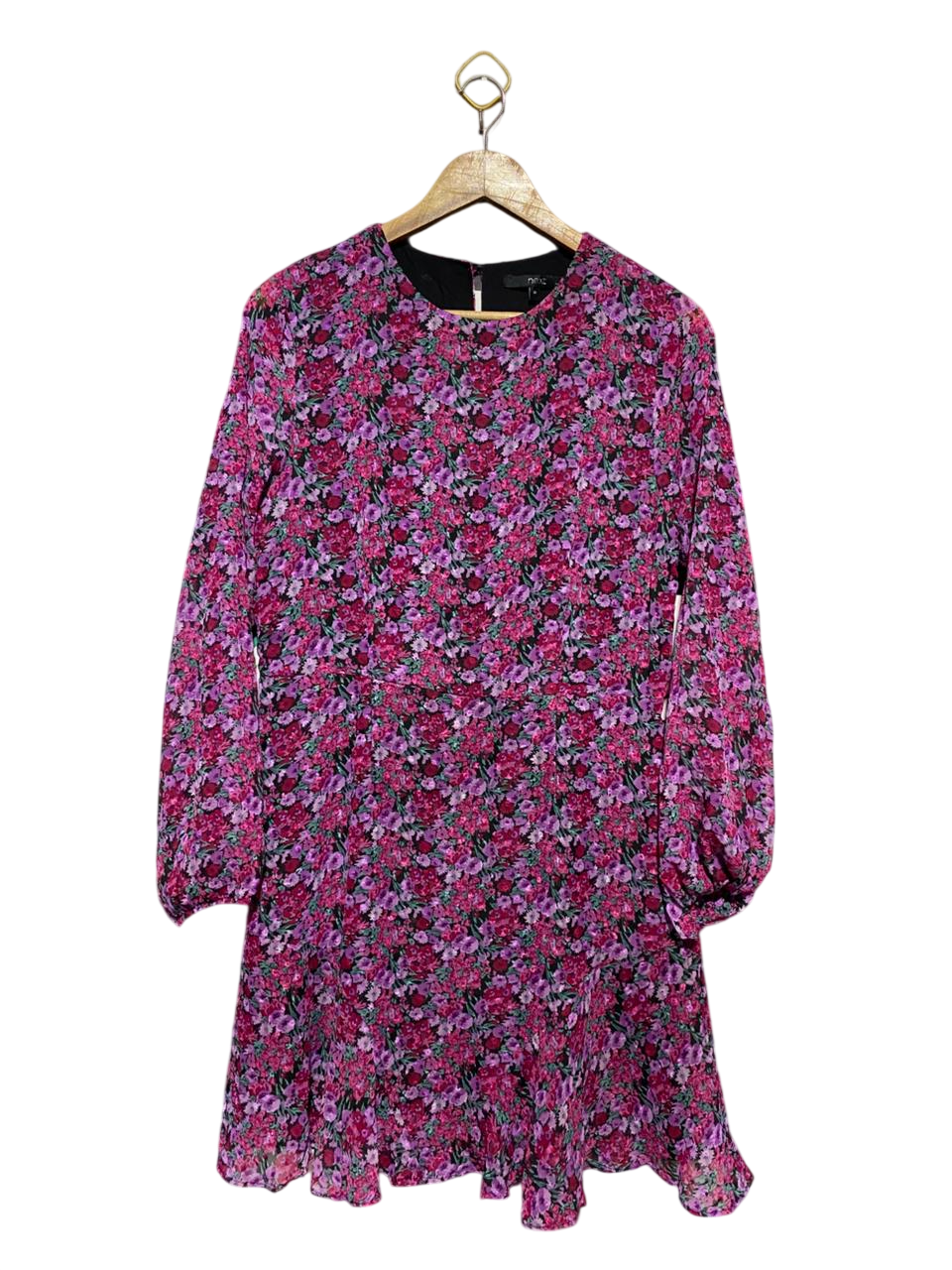 NEXT |M| BUST 18| B15| PINK & PURPLE FLORAL LONG SLEEVE MINI DRESS