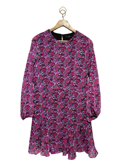 NEXT |M| BUST 18| B15| PINK & PURPLE FLORAL LONG SLEEVE MINI DRESS