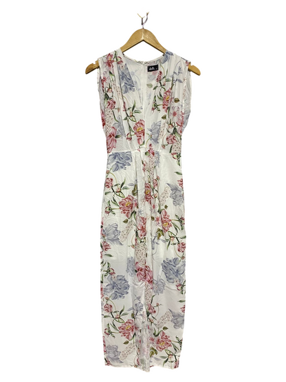 DOTTI |M| BUST 16| B15| WHITE FLORAL V-NECK MAXI DRESS