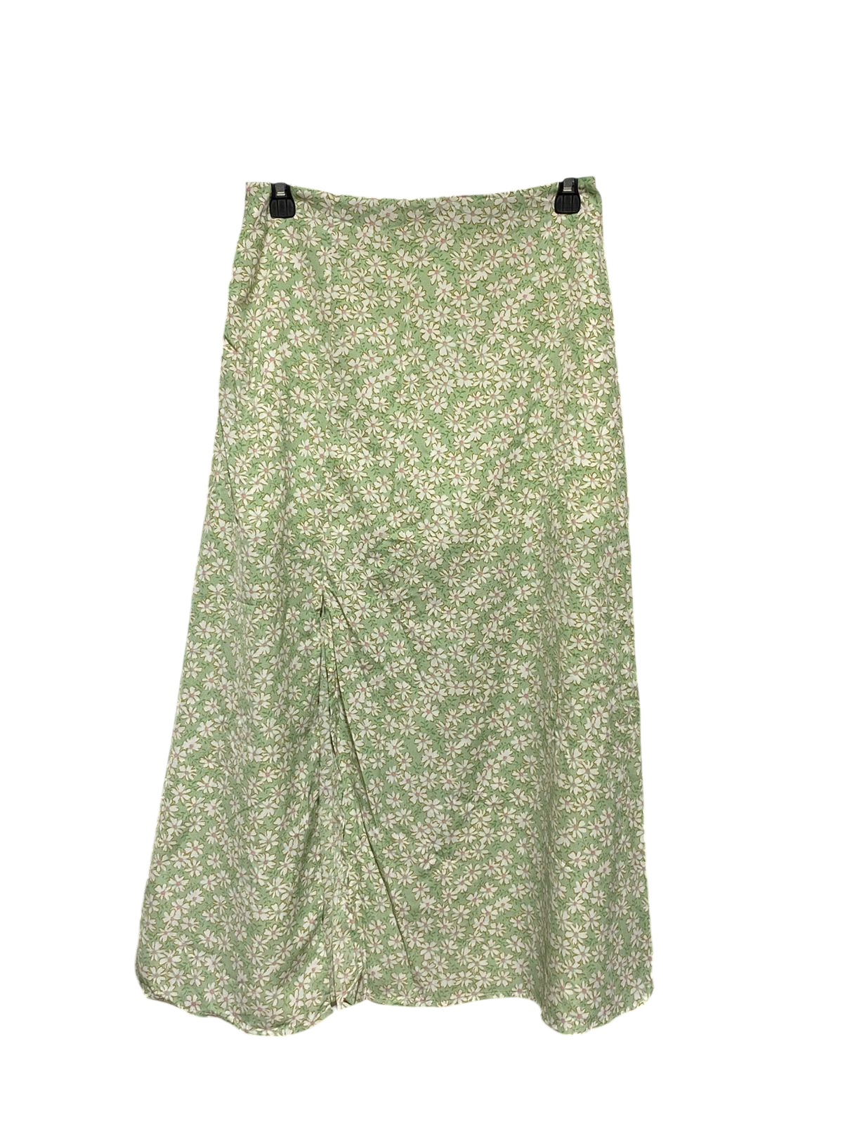 SHEIN |S| WAIST 28| B15| BOHEMIAN MINT GREEN DAISY PRINT MIDI SKIRT
