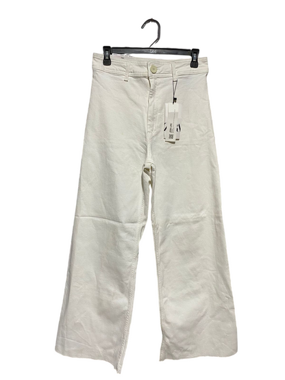 ZARA |M| WAIST 28| B15| HIGH-WAISTED WIDE-LEG WHITE DENIM JEANS