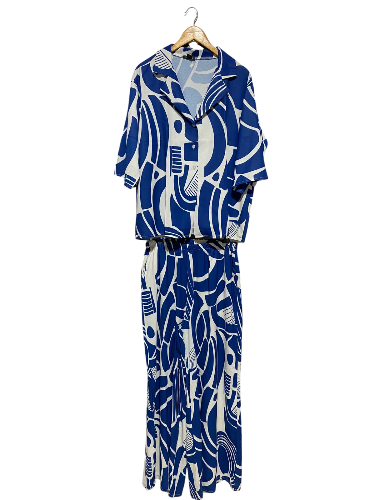 BOOHOO |L| B15| BOLD COBALT BLUE ABSTRACT CO-ORD SET