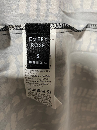 EMERY ROSE |S| BUST 15| B16| CHIC TWO-TONE RIBBED TOP & ABSTRACT PRINT TIE-WAIST MAXI DRESS