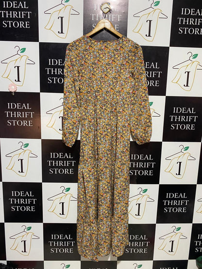SHEIN |S| BUST 17| B15| FLORAL V-NECK TIERED BOHO MAXI DRESS