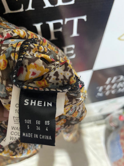 SHEIN |S| BUST 17| B15| FLORAL V-NECK TIERED BOHO MAXI DRESS