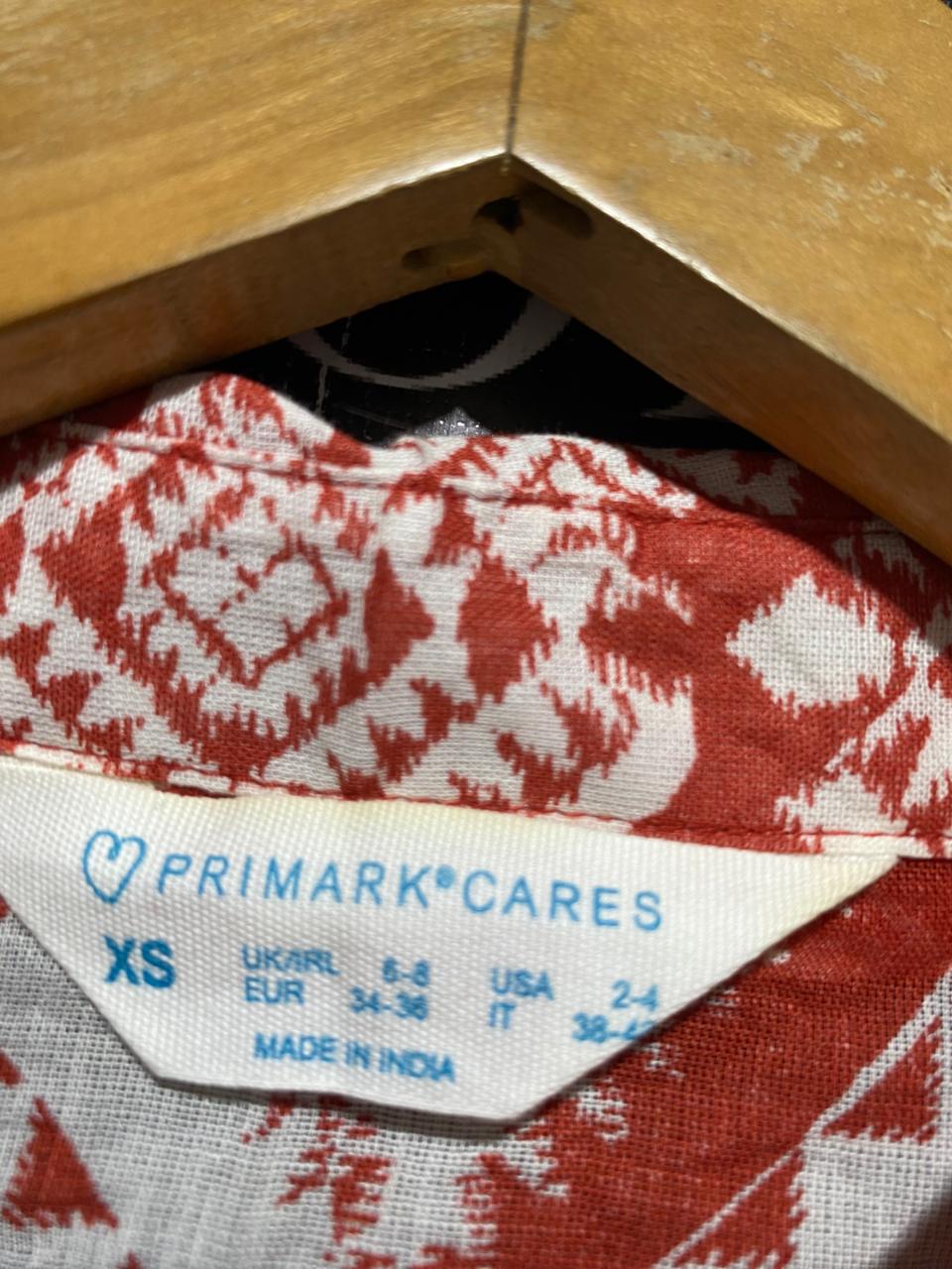 PRIMARK CARES |XL| BUST 24| B15| GEOMETRIC TRIBAL PRINT OVERSIZED BUTTON-DOWN SHIRT