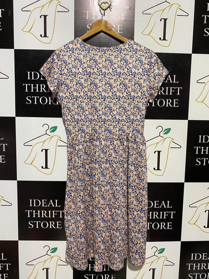 |M| BUST 18| B15| DITSY FLORAL V-NECK CAP SLEEVE MIDI DRESS