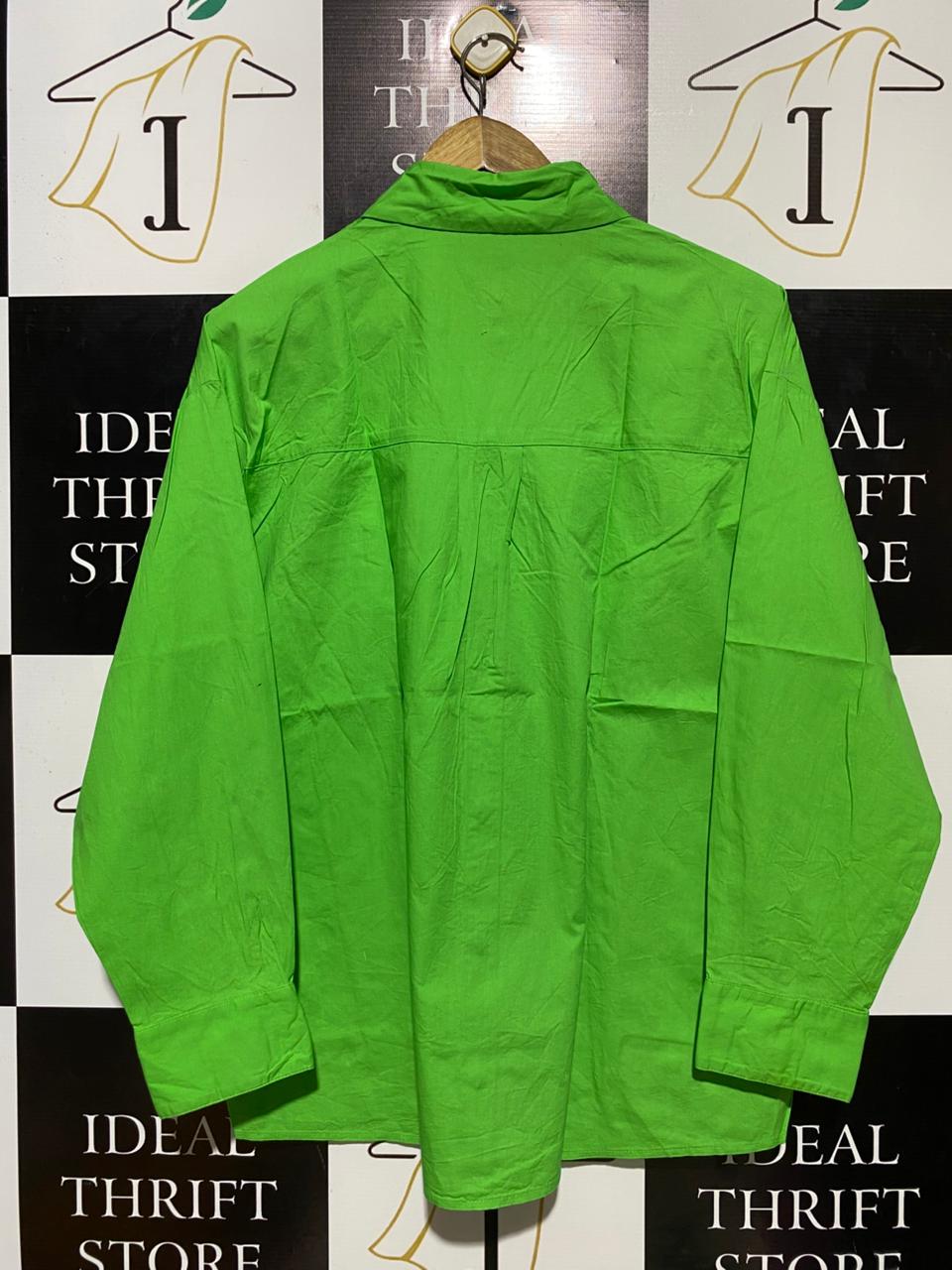 H&M |XL| BUST 24| B15| NEON LIME GREEN OVERSIZED SHIRT