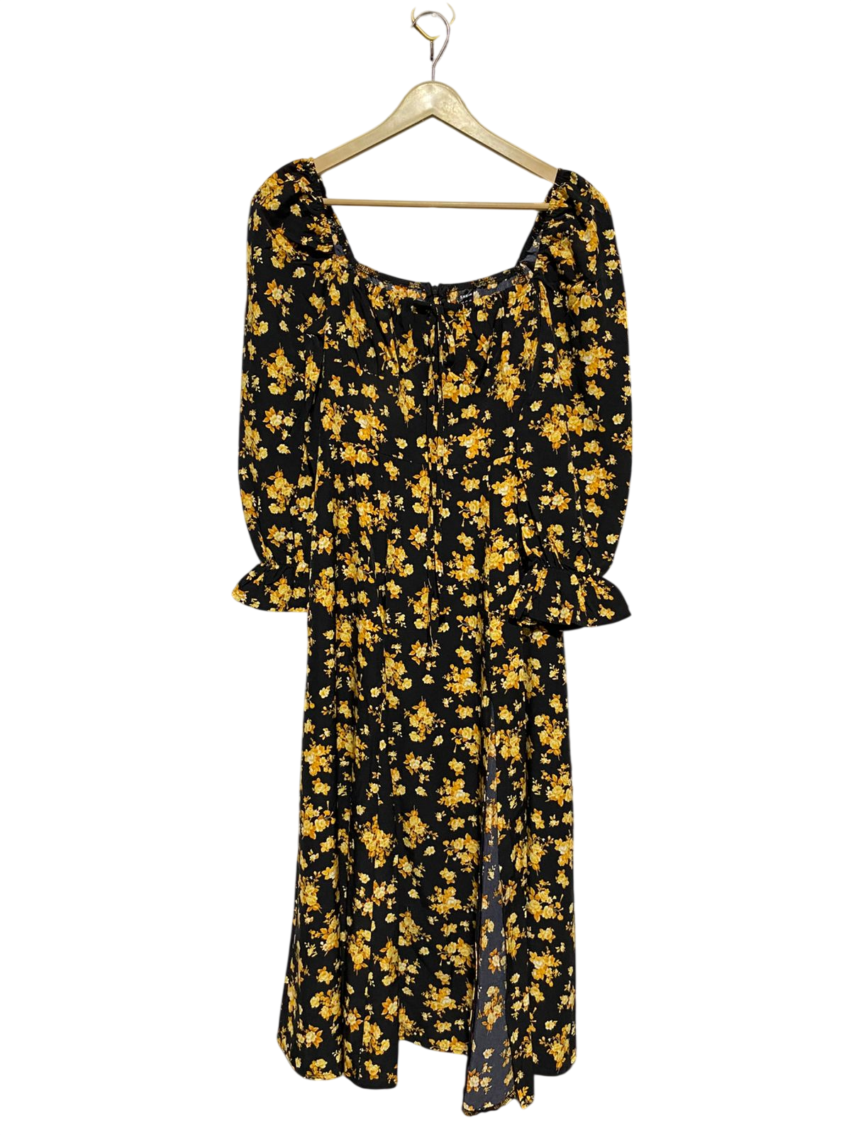 SHEIN |XS| BUST 14| B16| BOLD MAGENTA ANIMAL PRINT LONG-SLEEVE MIDI DRESS