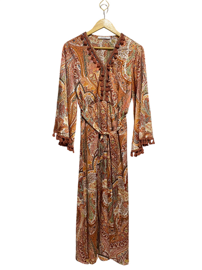 ANANY |L| BUST 18| B16| BOHEMIAN PAISLEY PRINT TASSEL DETAIL MAXI DRESS