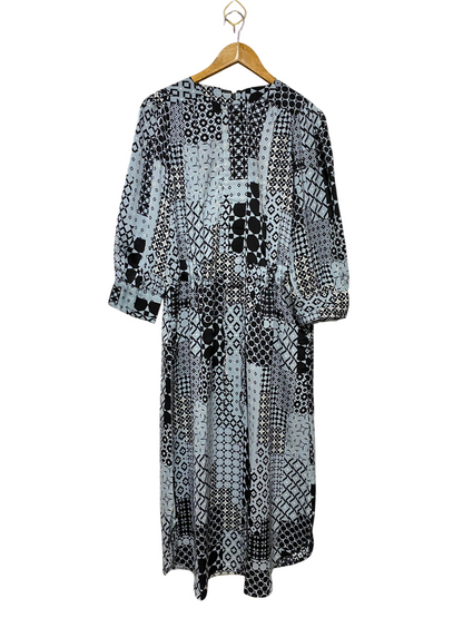 NEXT |L| BUST 21| B16| MONOCHROME GEOMETRIC PATCHWORK PRINT MIDI DRESS