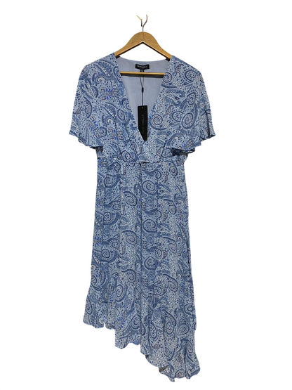 BLUE VANILLA |M| BUST 17| B16| PAISLEY PRINT ASYMMETRICAL MIDI DRESS