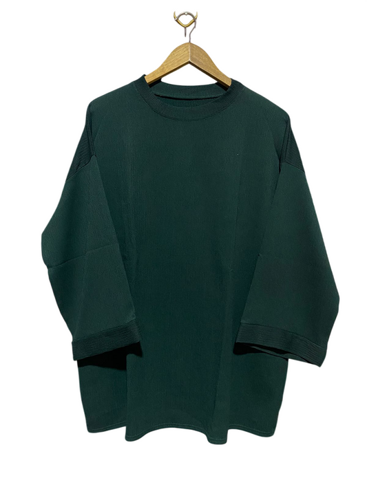|XL| BUST 26| B16| OVERSIZED BOTTLE GREEN RIBBED CUFF SWEATER