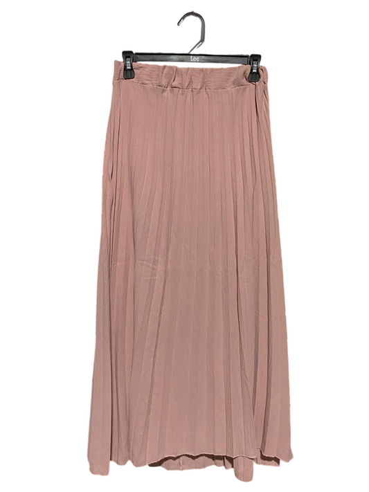 |S| WAIST 26| B16| DUSTY ROSE PLEATED MAXI SKIRT WITH ELASTICATED WAIST