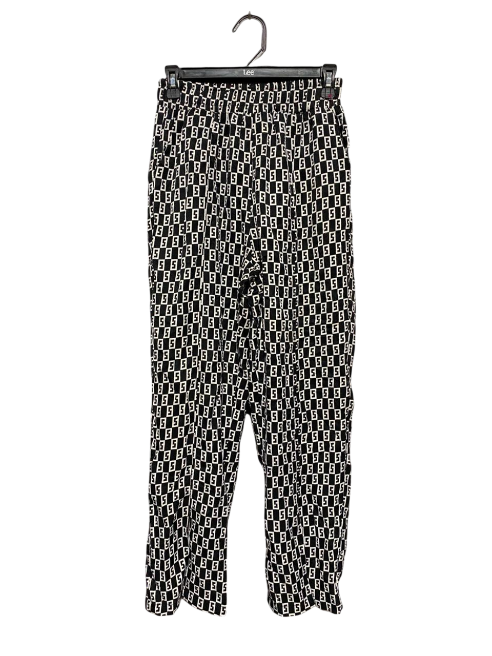 YARK NEW |S| WAIST 26| B16| BLACK & WHITE GEOMETRIC PRINT ELASTICATED WAIST TROUSERS