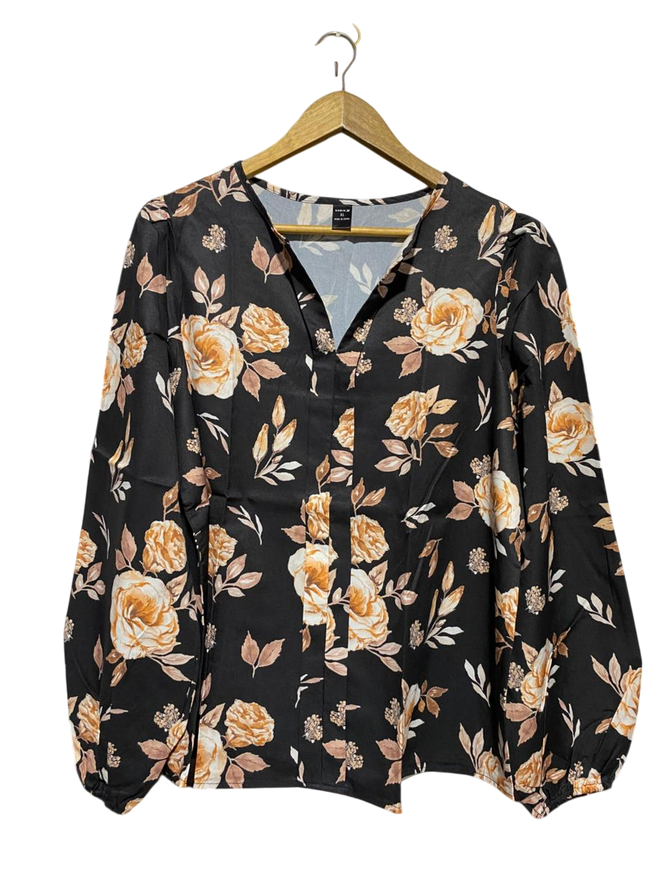 SHEIN |XL|  BUST 22|B17| FLORAL V-NOTCH LONG SLEEVE BLOUSE