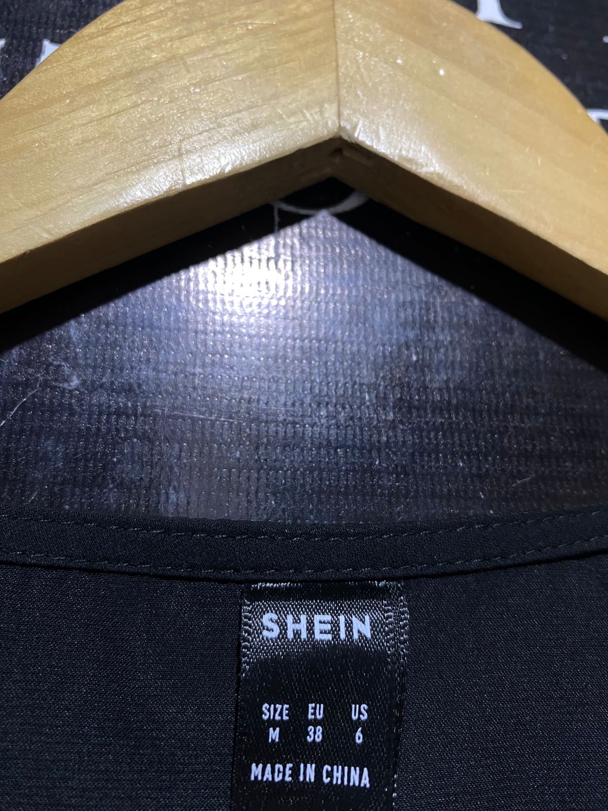 SHEIN |M| BUST 19| B17| ELEGANT BLACK PEPLUM V-NECK BUTTON-DOWN BLOUSE
