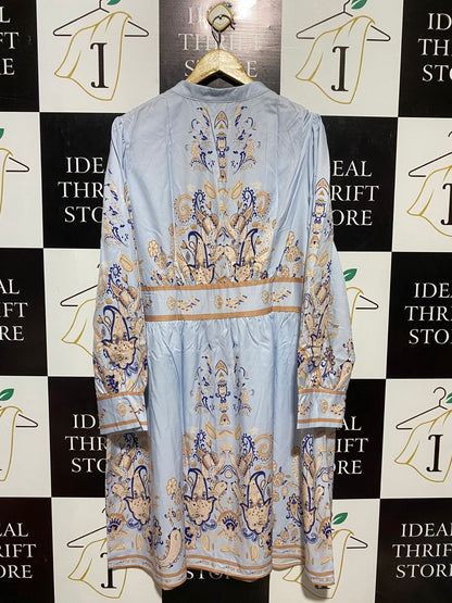 SHEIN CURVE |XXL| BUST 24| B16| BOHEMIAN PAISLEY PRINT BUTTON-DOWN MIDI DRESS