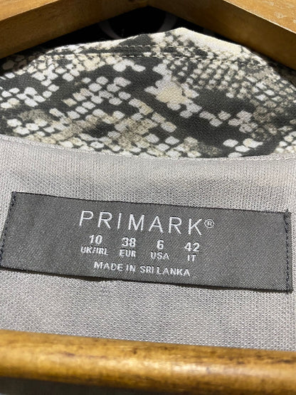 PRIMARK |M| BUST 17| B16| SNAKESKIN PRINT BELTED MIDI SHIRT DRESS