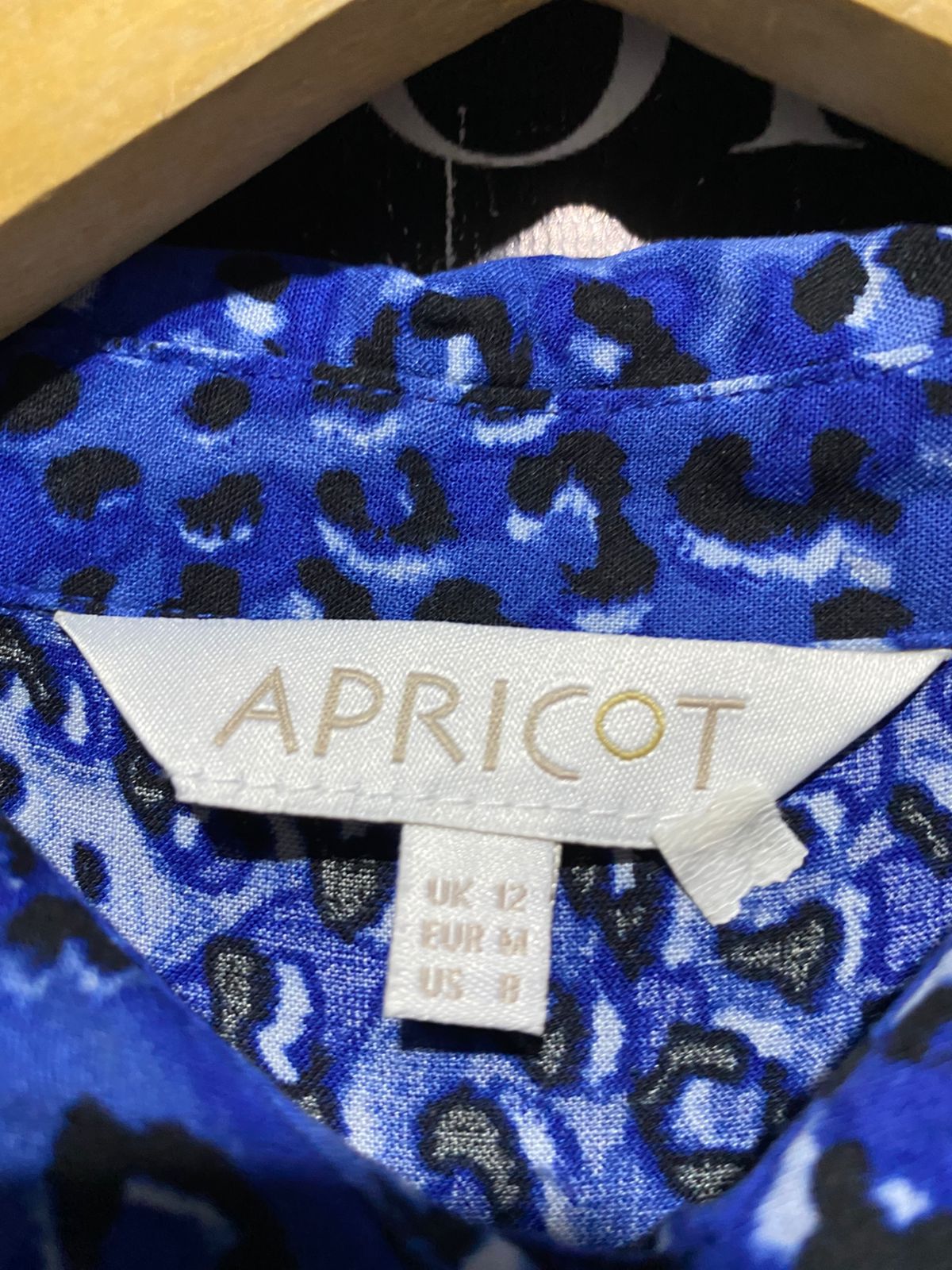 APRICOT |M| BUST FREE| B16| ROYAL BLUE LEOPARD PRINT SHIRT DRESS