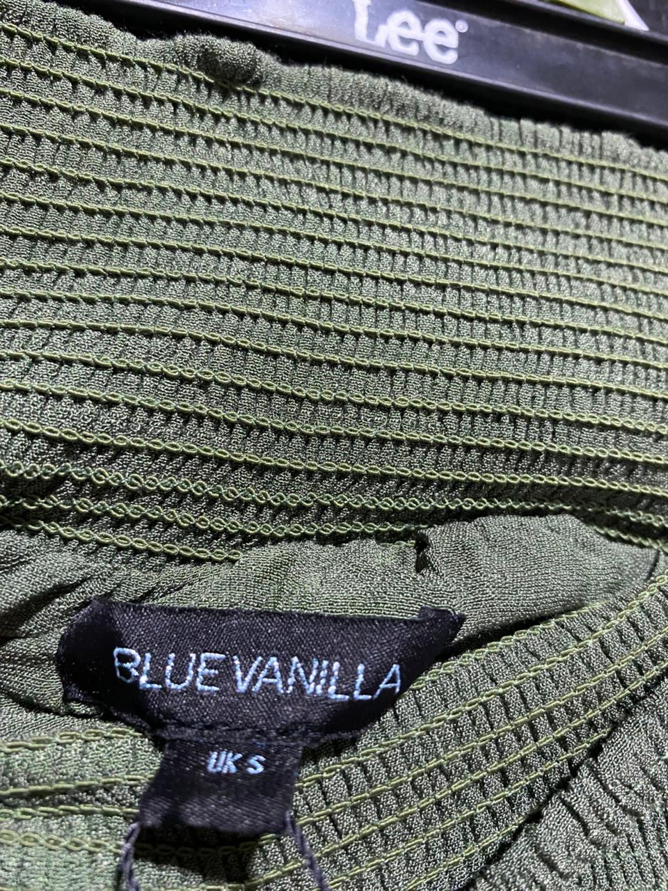 BLUE VANILLA |S| WAIST 26| B16| OLIVE GREEN TIERED BOHO MAXI SKIRT WITH SMOCKED WAIST