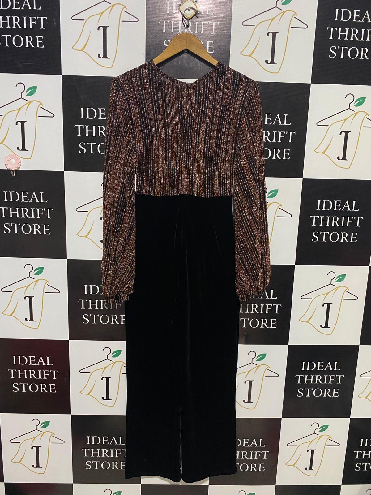 SHEIN |M| BUST 17| B16| BLACK VERTICAL TEXTURED FRINGE HEM MIDI DRESS