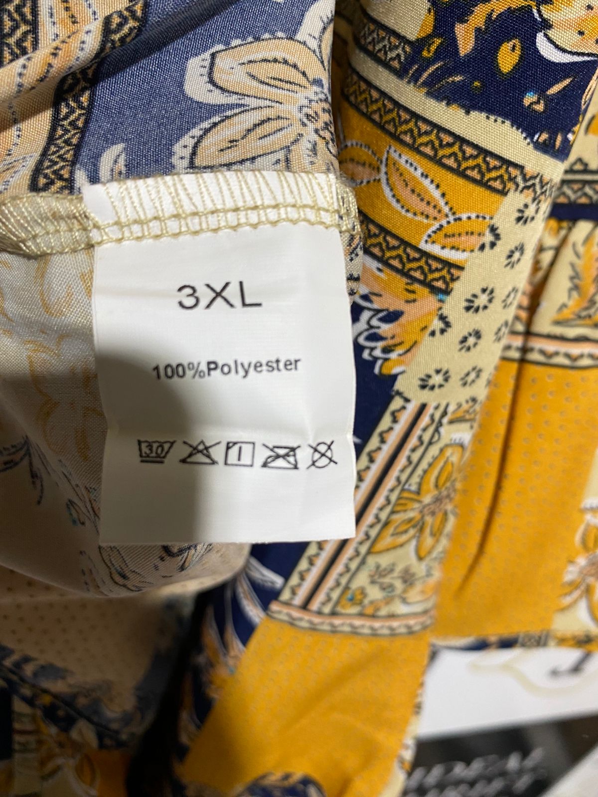 |XXL| BUST 26| B16| MUSTARD AND NAVY BOHEMIAN PATCHWORK PRINT MIDI KURTI DRESS