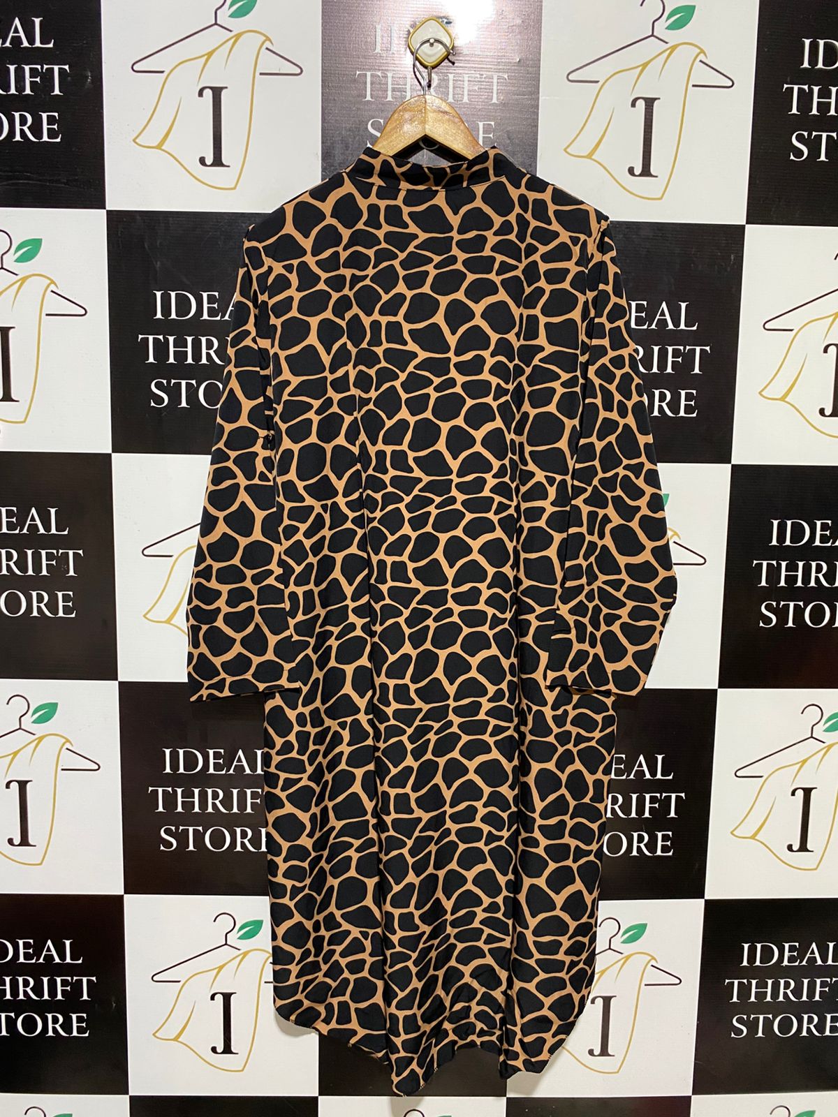EMMA BODA |L| BUST 22| B16| CHIC GIRAFFE PRINT HIGH-LOW TUNIC DRESS